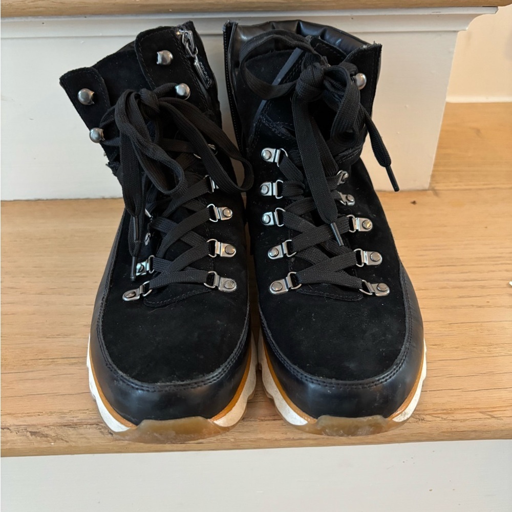 BLONDO Women’s Hiker-Style Lace-Up Waterproof Boots Size 10 black faux leather - Picture 3 of 15